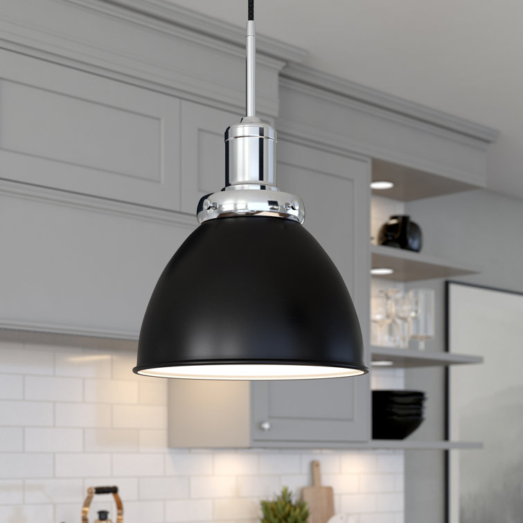Madison Blackened Bronze and Polished Nickel Single Pendant Light