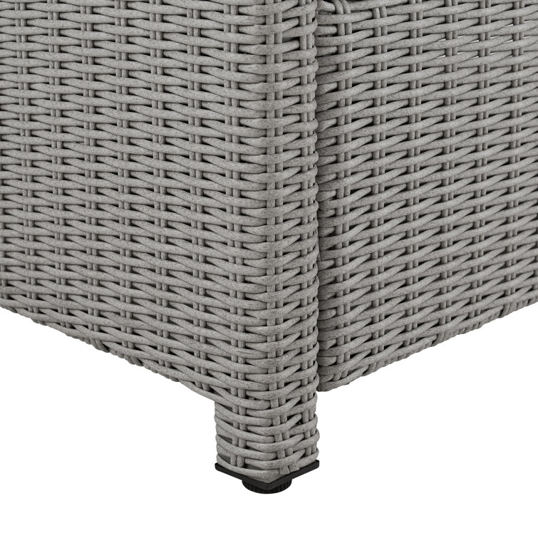 Bradenton Versatile Gray Wicker Outdoor Ottoman with Sunbrella Cushion