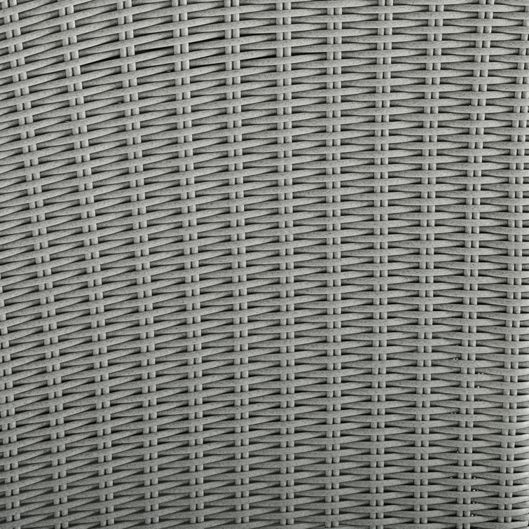 Gray Steel Frame Navy Cushioned Wicker Outdoor Loveseat