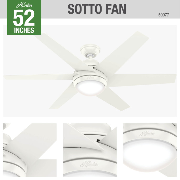 Sotto 52" Brushed Nickel Modern Ceiling Fan with LED Light and Remote