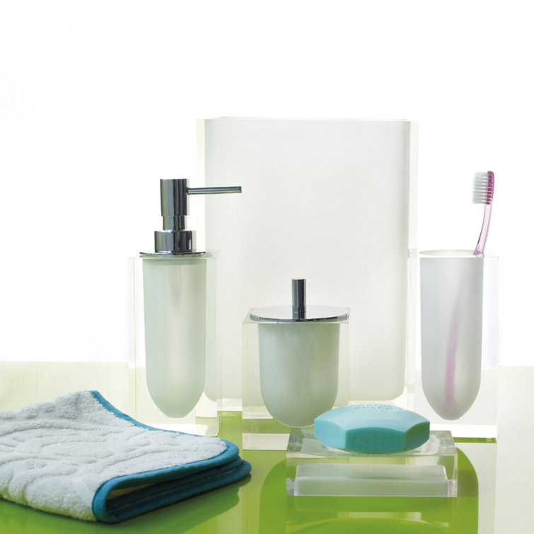 Frosted White Acrylic Hollywood Toothbrush Holder