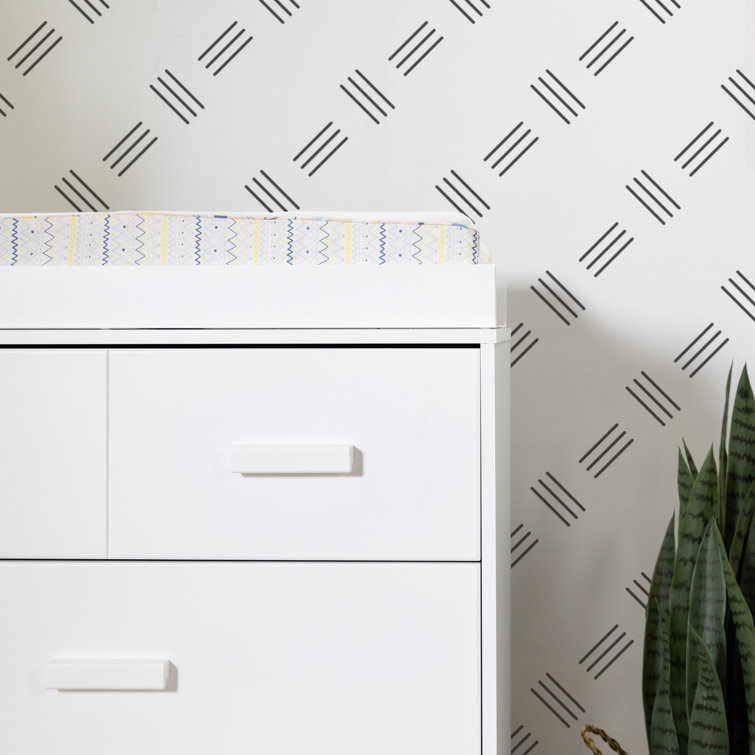 Mid-Century Modern Scoot 3-Drawer Dresser with Removable Changing Tray