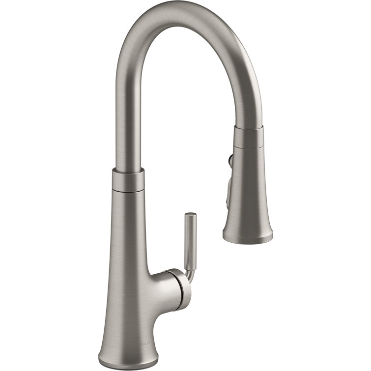 Vibrant Stainless Single Handle Pull Down Kitchen Faucet