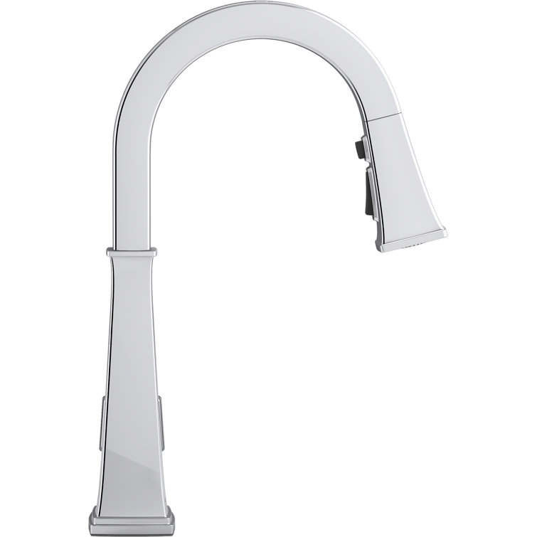 Polished Chrome Single-Handle Pull-Down Kitchen Faucet with Sprayhead