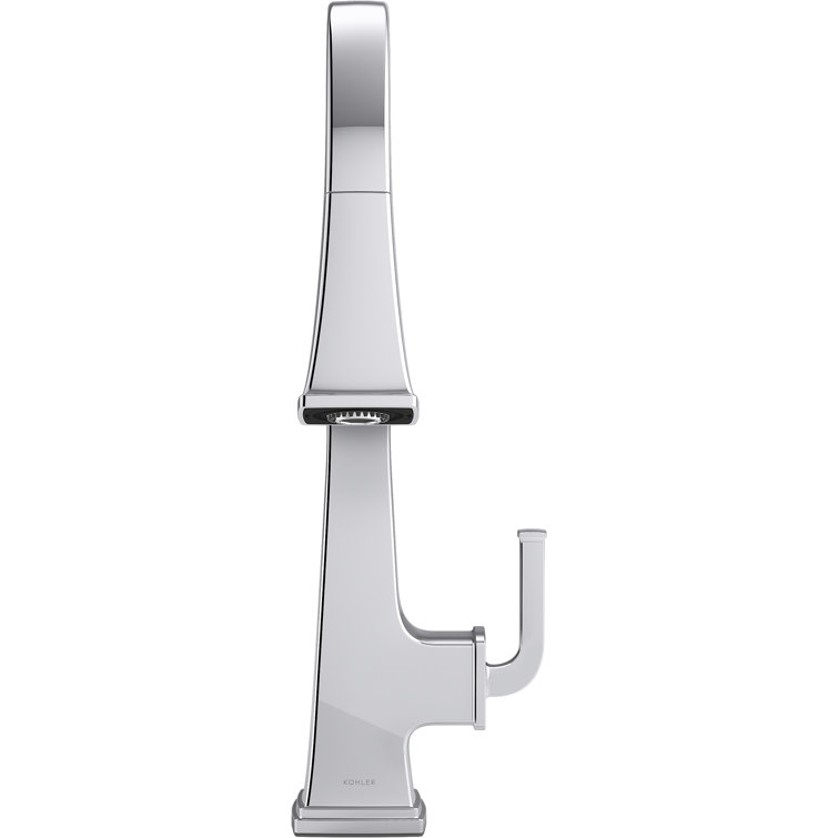 Polished Chrome Single-Handle Pull-Down Kitchen Faucet with Sprayhead