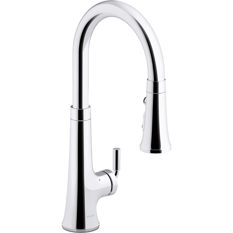 Polished Chrome Touchless Pull-Down Kitchen Faucet with Spray