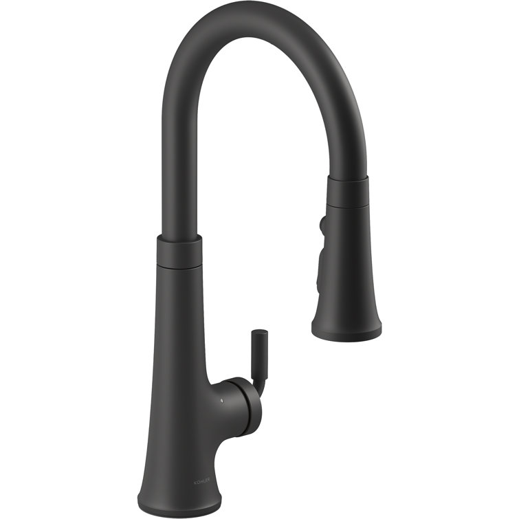 Matte Black Touchless Pull-Down Kitchen Faucet with Sprayhead