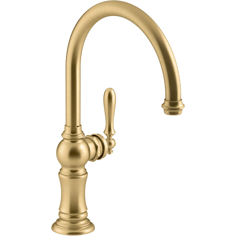 Brushed Brass High-Arc Single-Handle Kitchen Faucet