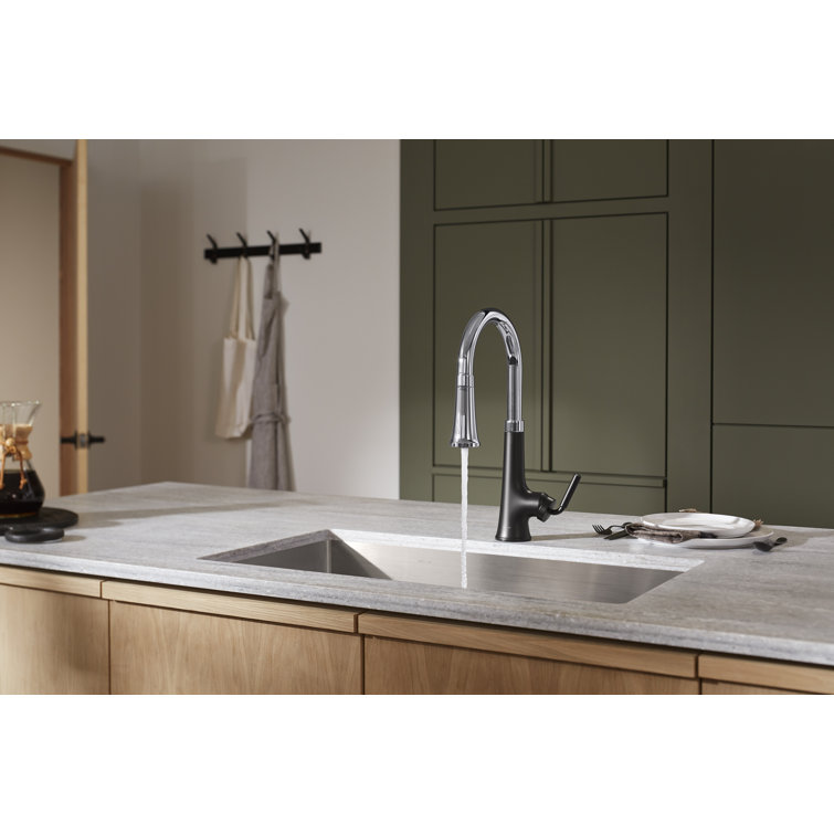 Vibrant Brushed Brass Touchless Pull-Down Kitchen Faucet
