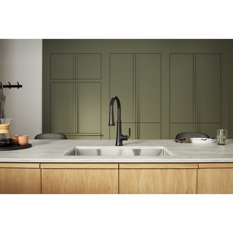 Vibrant Brushed Brass Touchless Pull-Down Kitchen Faucet