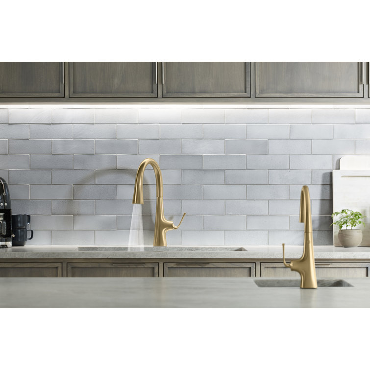 Graze Brushed Gold Brass Touchless Pull-Down Kitchen Faucet