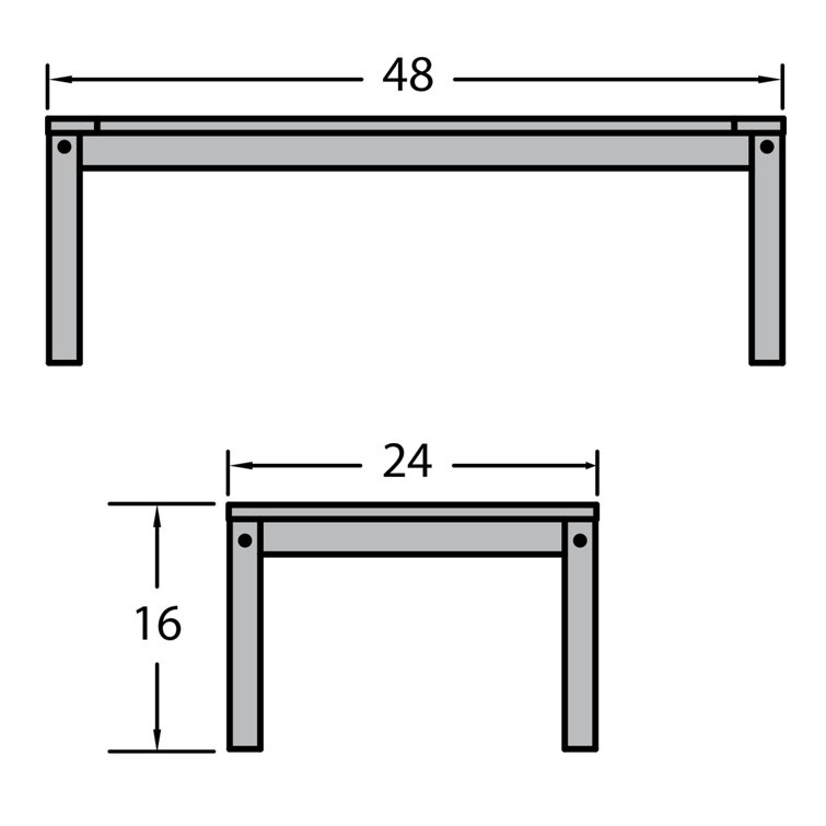 Coastal Teak Rectangular Synthetic Wood Outdoor Coffee Table
