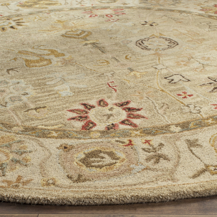 Heirloom Taupe & Beige Wool 3' x 5' Hand-Tufted Area Rug
