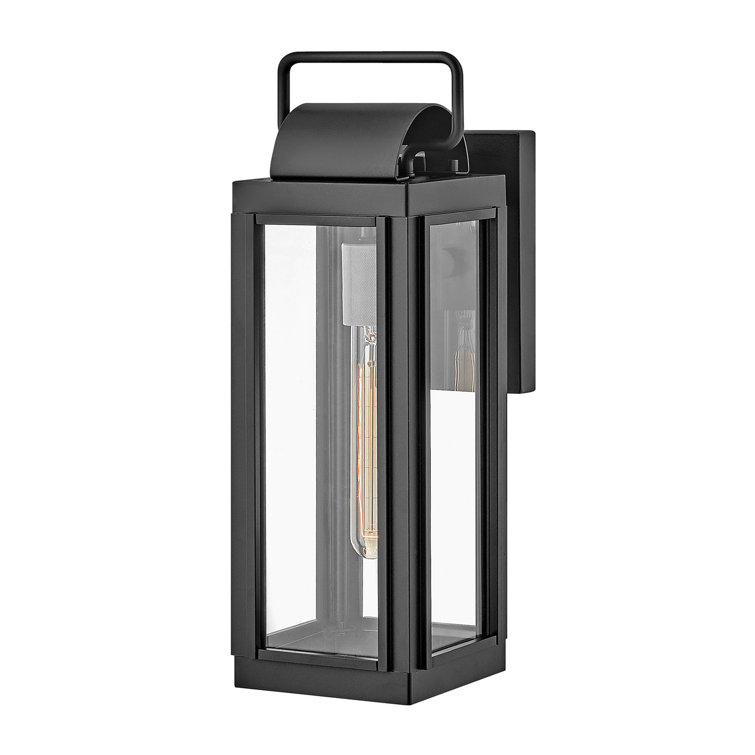 Sag Harbor Dimmable Black Lantern Wall Sconce with Clear Glass