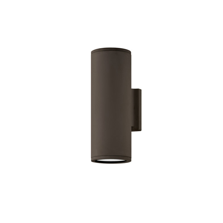 Architectural Bronze Cylinder 2-Light LED Outdoor Wall Mount