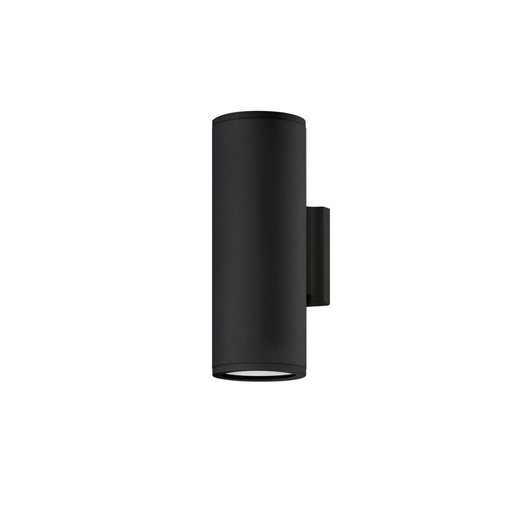 Silo Black 12" Outdoor Wall Sconce with Etched Glass