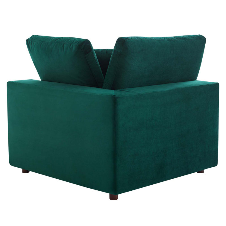 Luxurious Green Velvet 3-Seater Sofa with Down Fill Cushions