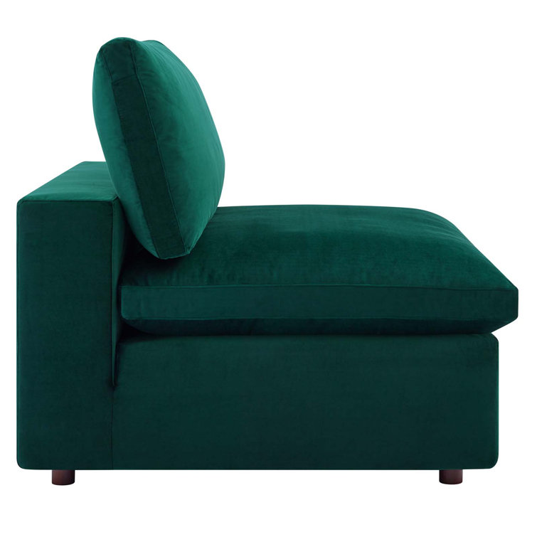Luxurious Green Velvet 3-Seater Sofa with Down Fill Cushions