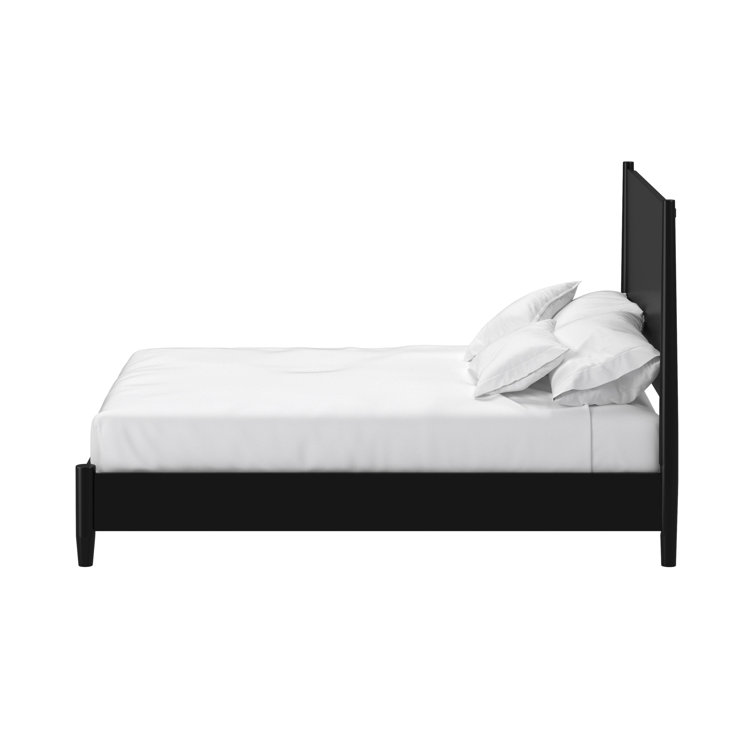 Flynn Black Mahogany Full Panel Bed with Mid-Century Modern Style