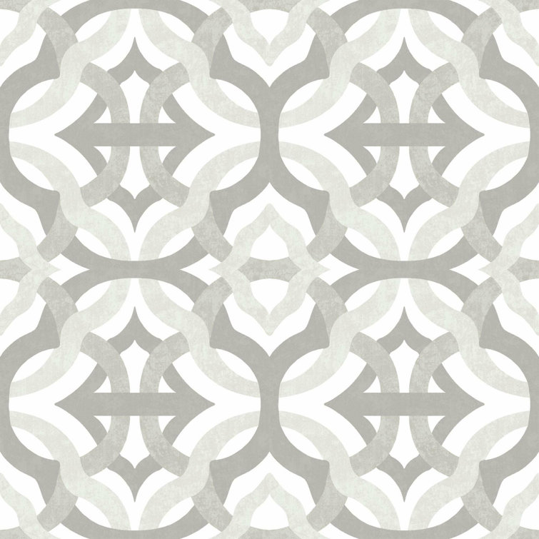 Taupe and White Geometric Peel and Stick Wallpaper Roll