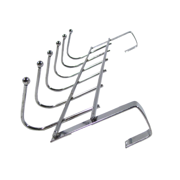 Chrome Over-the-Door 6-Hook Towel and Coat Rack