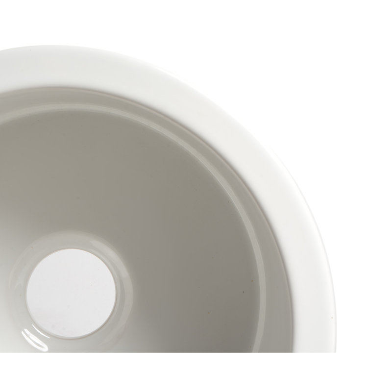 18.5'' Round White Fireclay Undermount Kitchen Sink