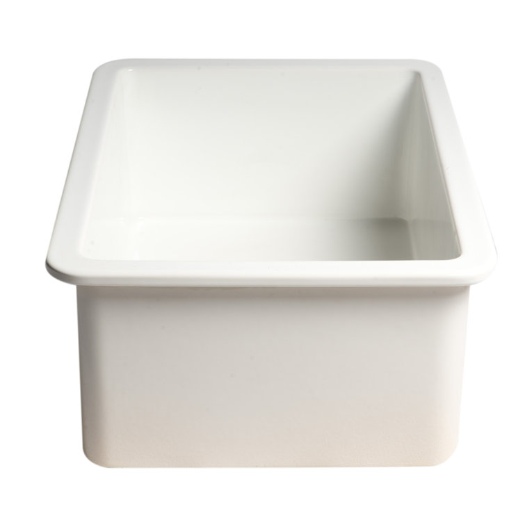 27'' White Fireclay Drop-in Single Bowl Kitchen Sink