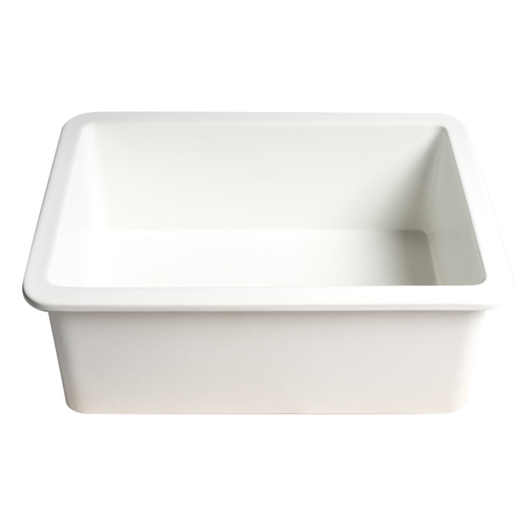 27'' White Fireclay Drop-in Single Bowl Kitchen Sink