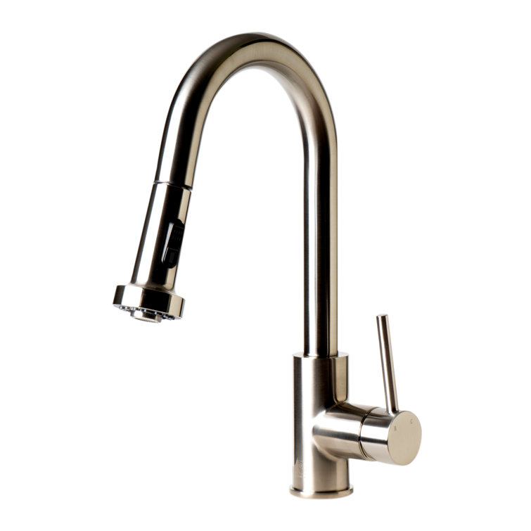 Brushed Nickel Gooseneck Pull Down Kitchen Faucet with Sensor