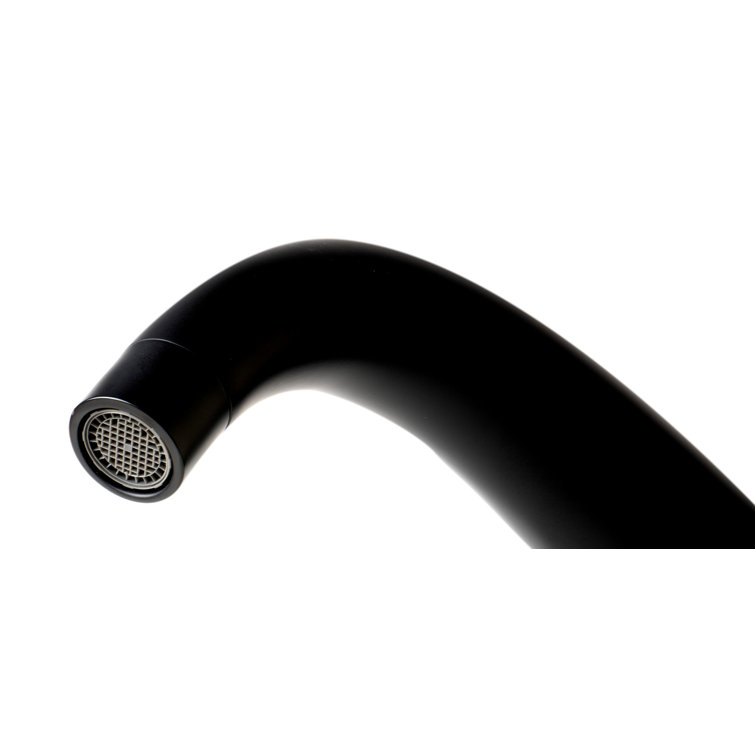 Matte Black Single-Handle Bathroom Faucet with Wave Design