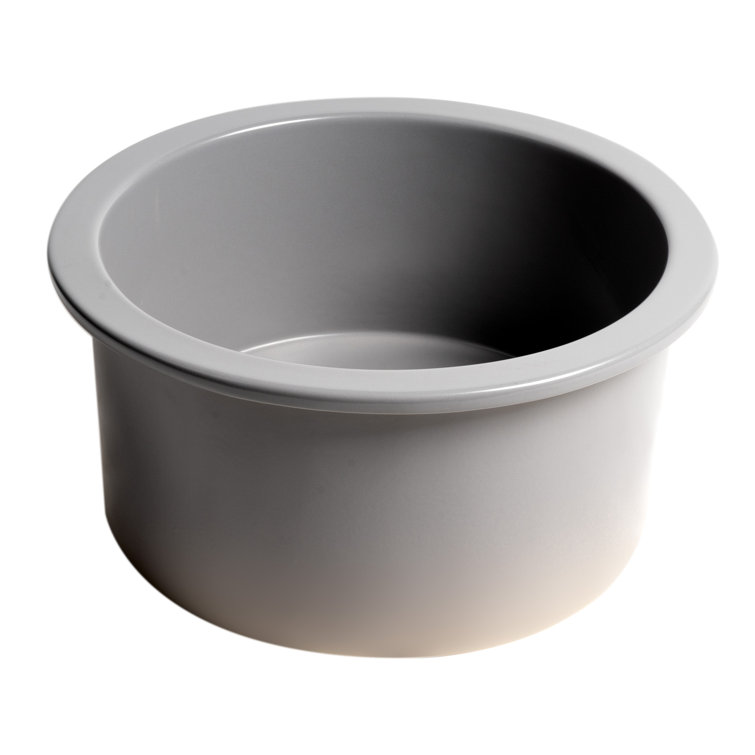 18.5'' Gray Matte Round Fireclay Undermount Kitchen Sink