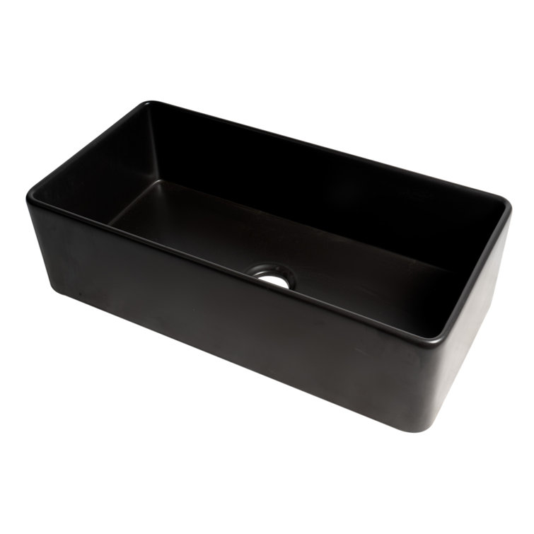 36'' Black Matte Fireclay Farmhouse Single Bowl Kitchen Sink