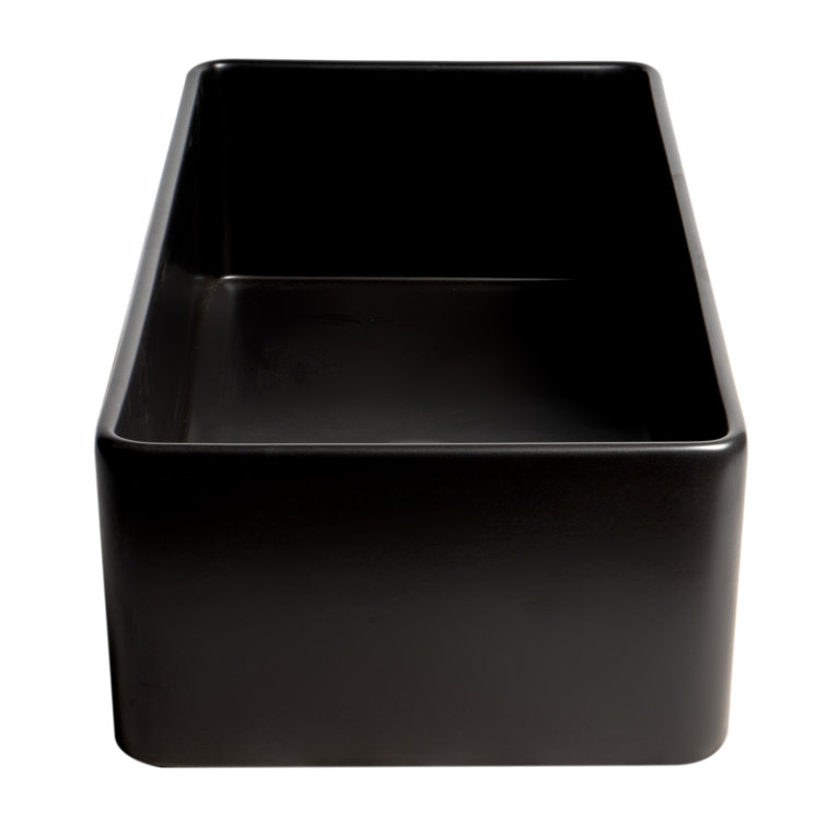36'' Black Matte Fireclay Farmhouse Single Bowl Kitchen Sink