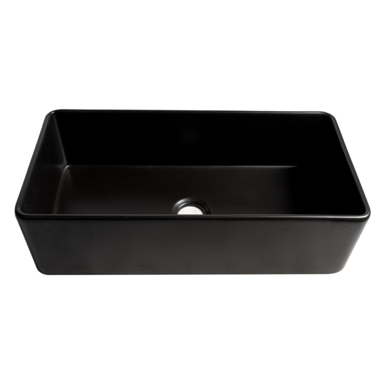 36'' Black Matte Fireclay Farmhouse Single Bowl Kitchen Sink