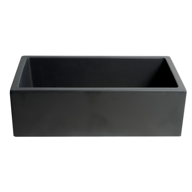 33.13'' Black Matte Fireclay Farmhouse Apron Sink