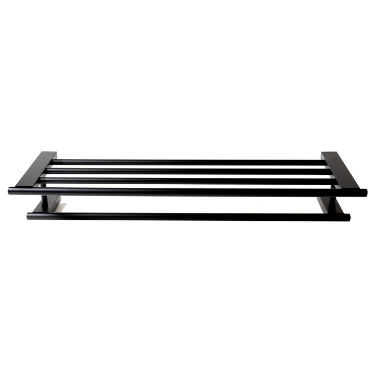 Black Matte Stainless Steel Wall Mounted Towel Rack