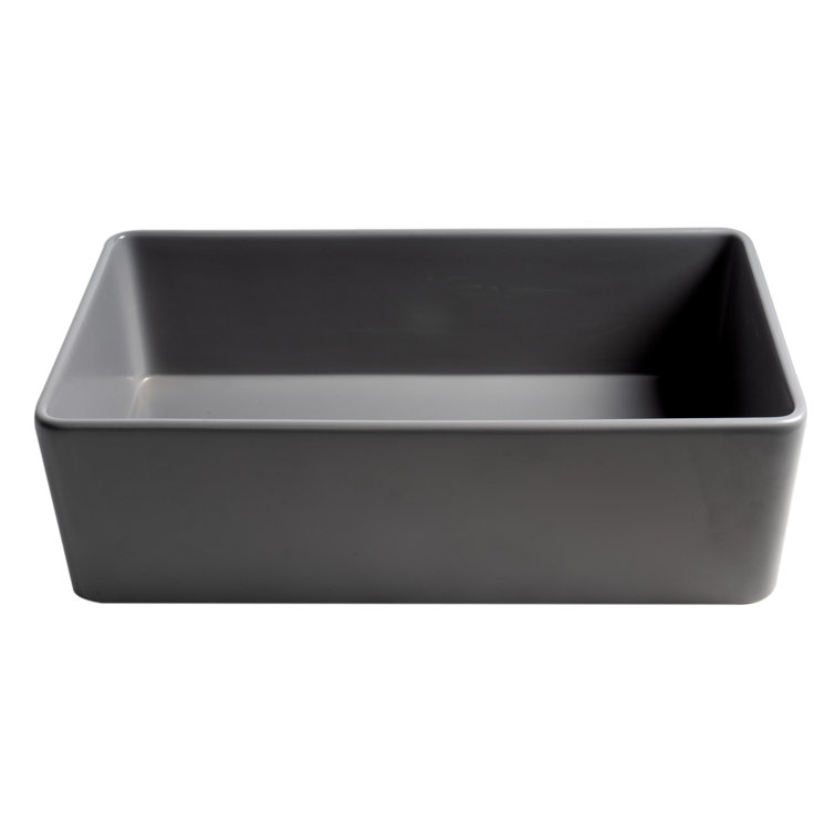 Gray Matte Fireclay Single Bowl Farmhouse Sink