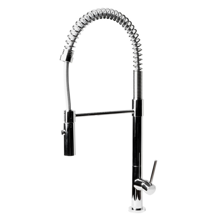 Polished Chrome Pull-Down Kitchen Faucet with Spray