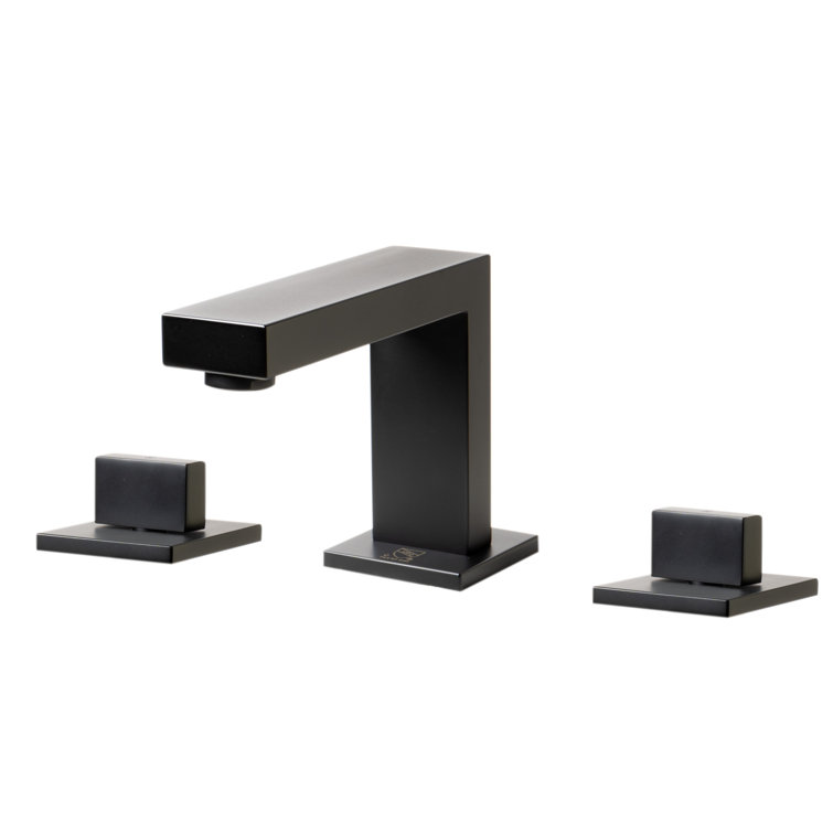 Matte Black Brass Widespread Bathroom Faucet