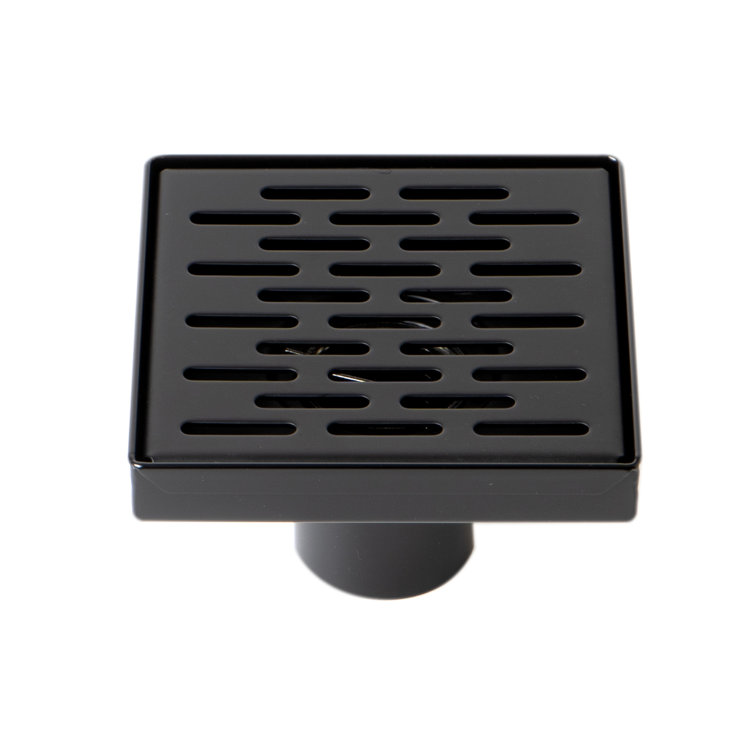 5'' Black Matte Stainless Steel Square Shower Drain