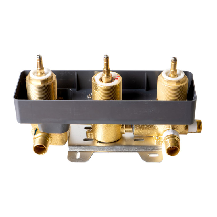 Black Matte Wall-Mounted 3-Way Thermostatic Shower Valve