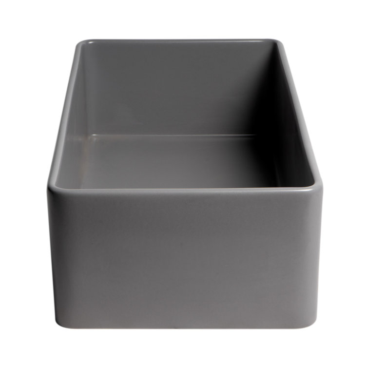 36'' Gray Matte Fireclay Farmhouse Apron Kitchen Sink