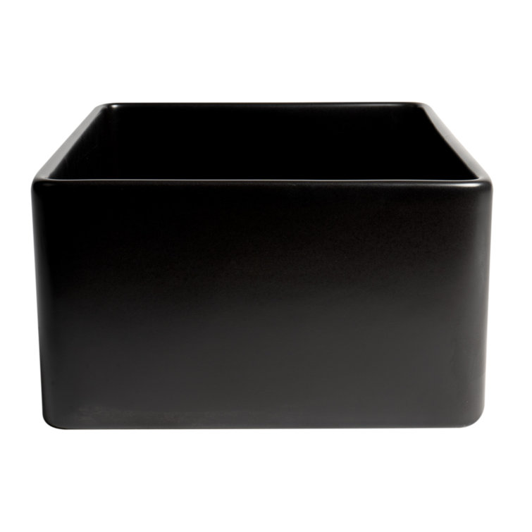 24'' Black Matte Fireclay Farmhouse Kitchen Sink
