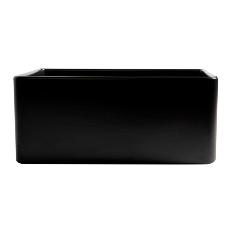 24'' Black Matte Fireclay Farmhouse Kitchen Sink