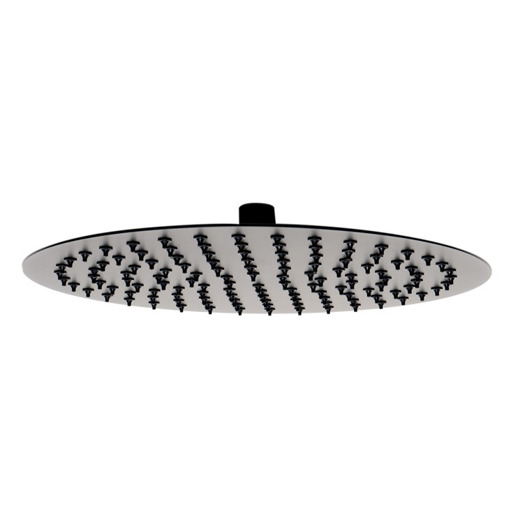Matte Black 12" Round Ultra-Thin Stainless Steel Rain Shower Head