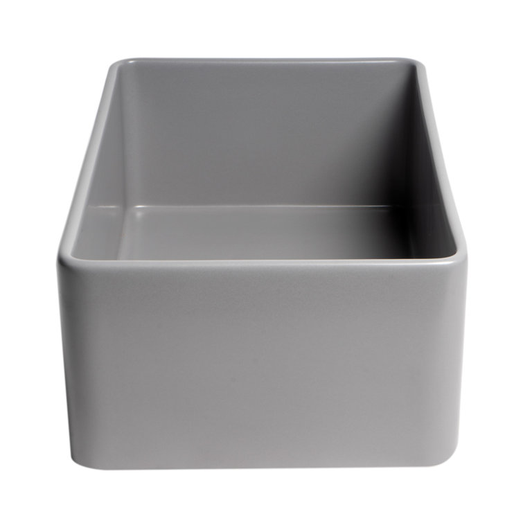 Gray Matte Fireclay 30" Single Bowl Farmhouse Sink