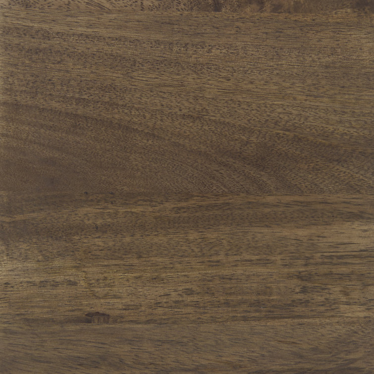 Arelius Medium Brown Wood with Black Metal Base Storage Cabinet