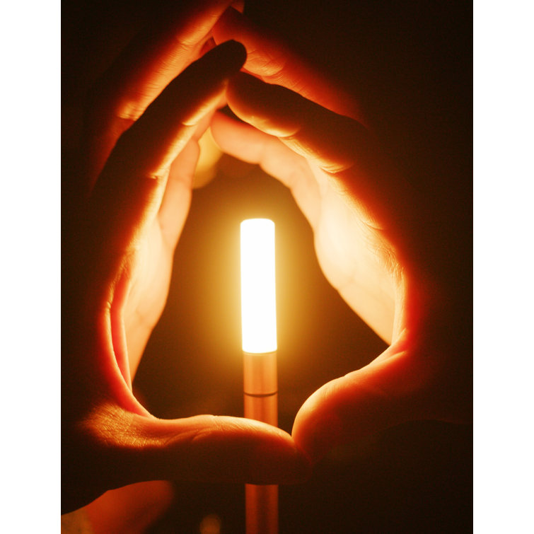 Large Brass Cordless LED Table Lamp with 3-Way Switch