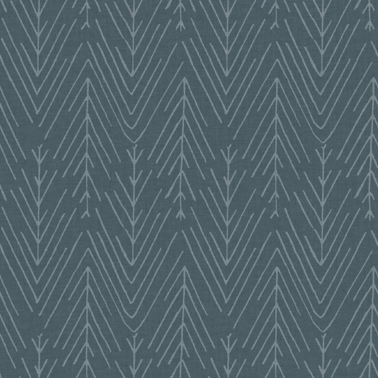 Navy and Gray Chevron Peel & Stick Wallpaper Roll