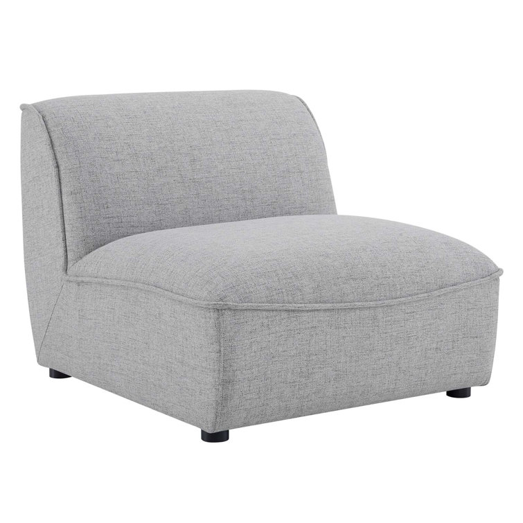 Comprise Light Gray Velvet Armless Lounge Chair